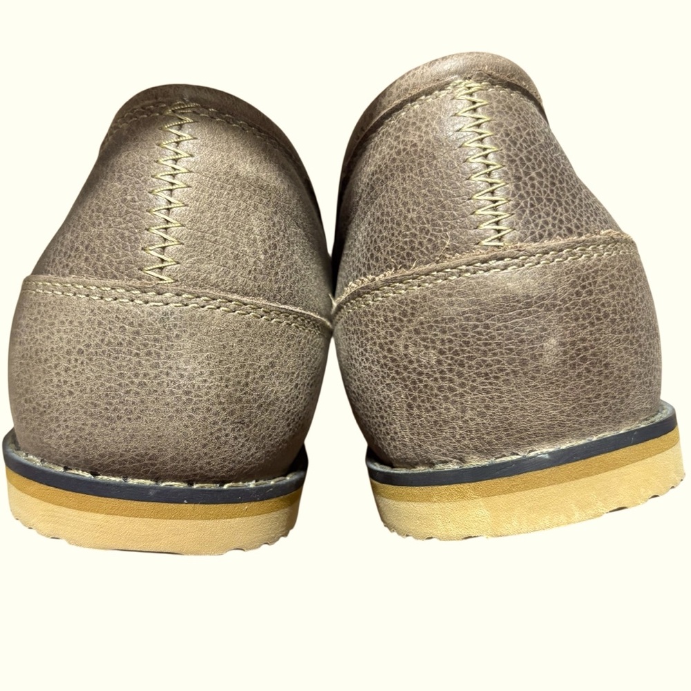 AHNU | Brown Leather Slip On Vibram Evaflex Loafers size 11 Contrast Stitch NEW - Picture 7 of 13